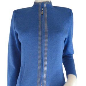 J.S.S. Knit Jacket Blue Size S SKU 000051